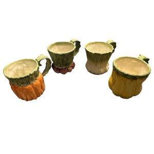 Vintage 1988 Fitz and Floyd Harvest Vegetable Mugs‎ - Set of 4